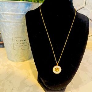 Tory Burch white enamel necklace